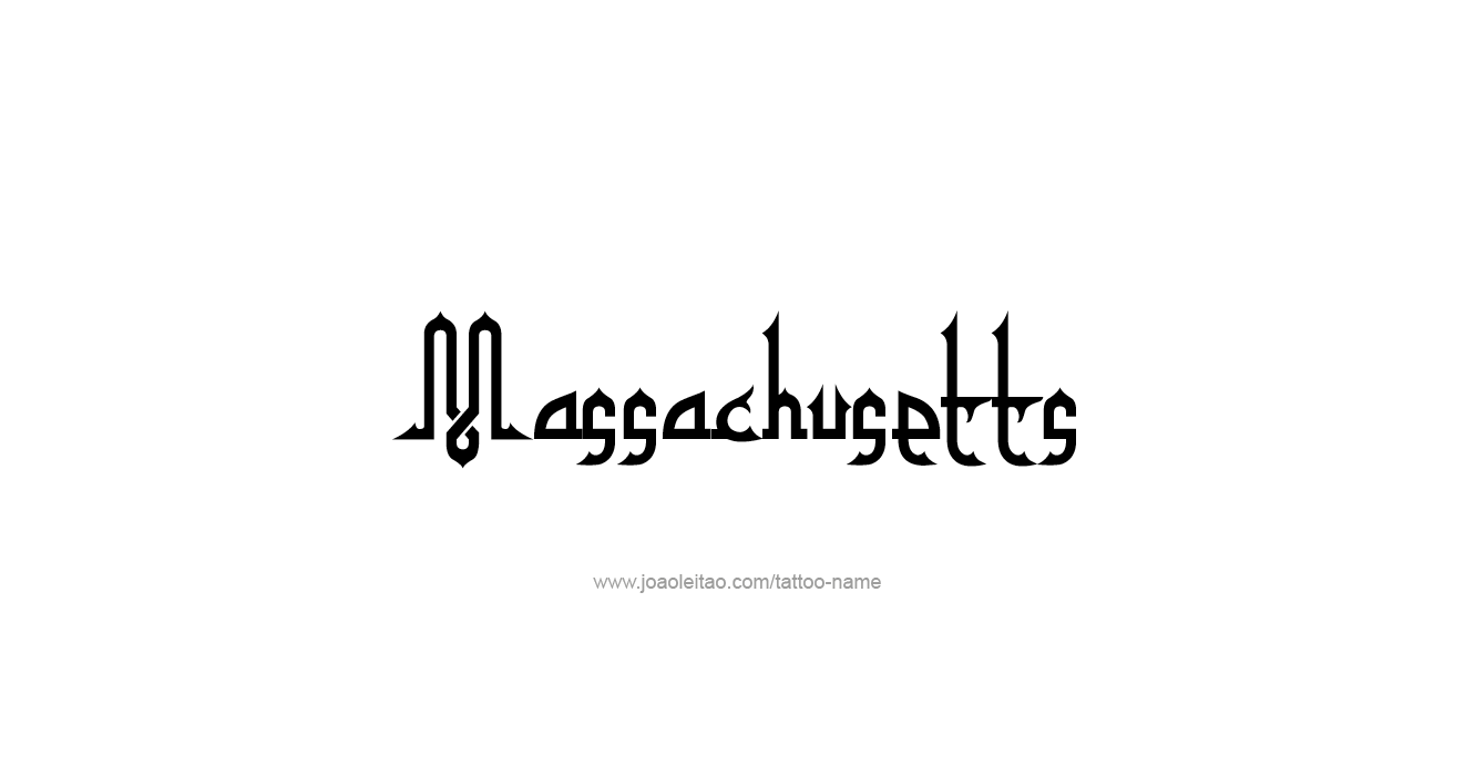 Tattoo Design USA State Name Massachusetts