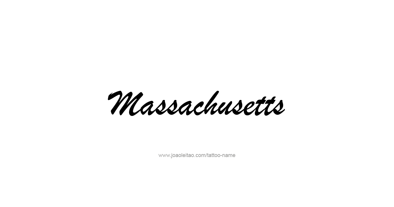 Tattoo Design USA State Name Massachusetts