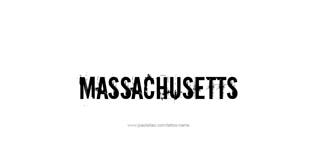 Tattoo Design USA State Name Massachusetts