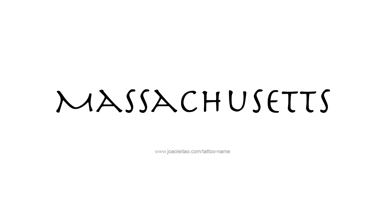 Tattoo Design USA State Name Massachusetts