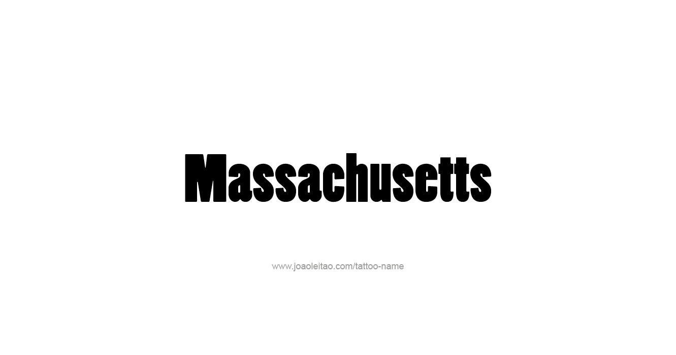 Tattoo Design USA State Name Massachusetts