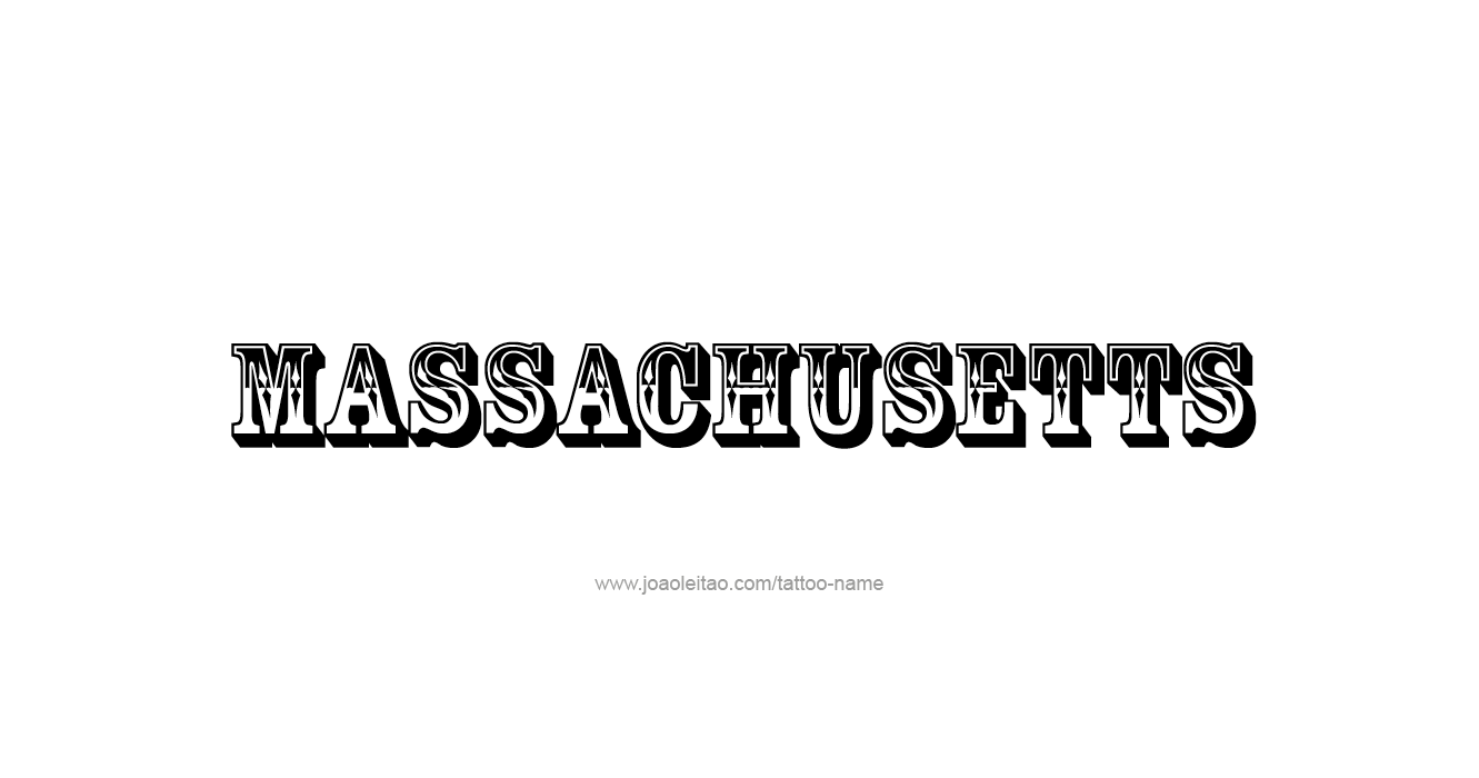 Tattoo Design USA State Name Massachusetts