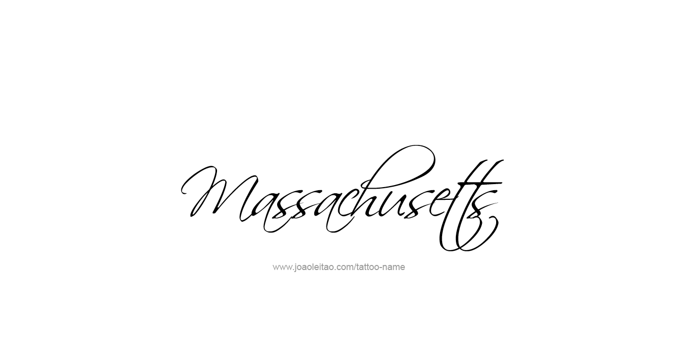 Tattoo Design USA State Name Massachusetts