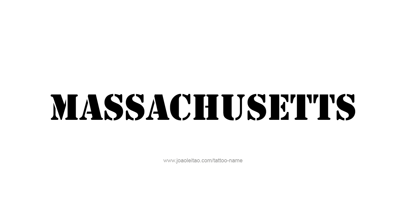 Tattoo Design USA State Name Massachusetts