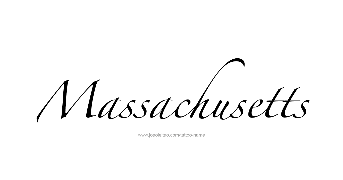 Tattoo Design USA State Name Massachusetts