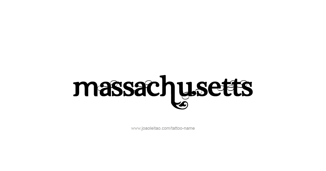 Tattoo Design USA State Name Massachusetts