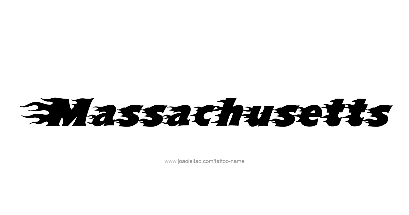 Tattoo Design USA State Name Massachusetts