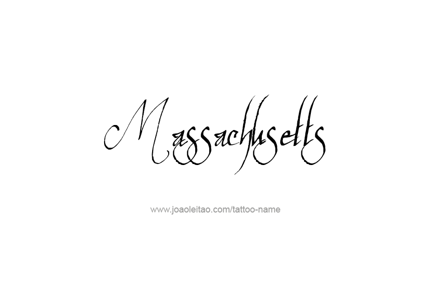 Tattoo Design USA State Name Massachusetts