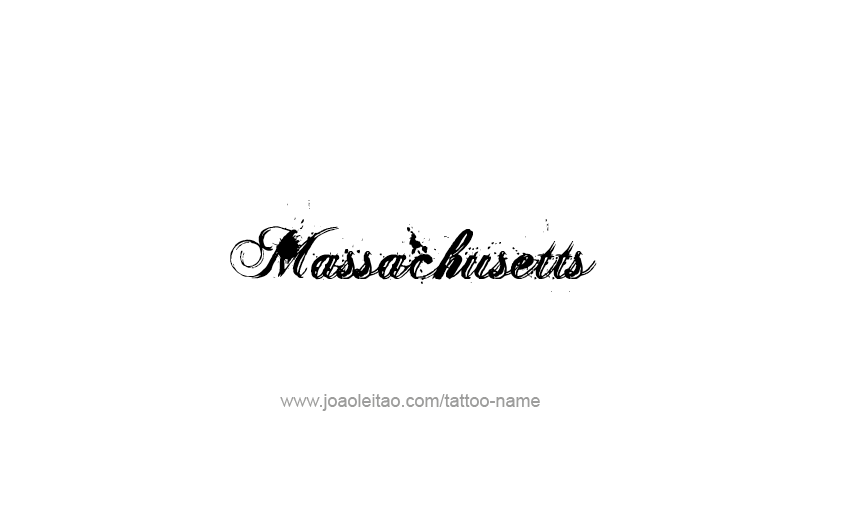 Tattoo Design USA State Name Massachusetts