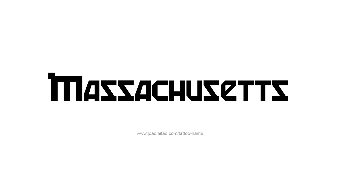 Tattoo Design USA State Name Massachusetts