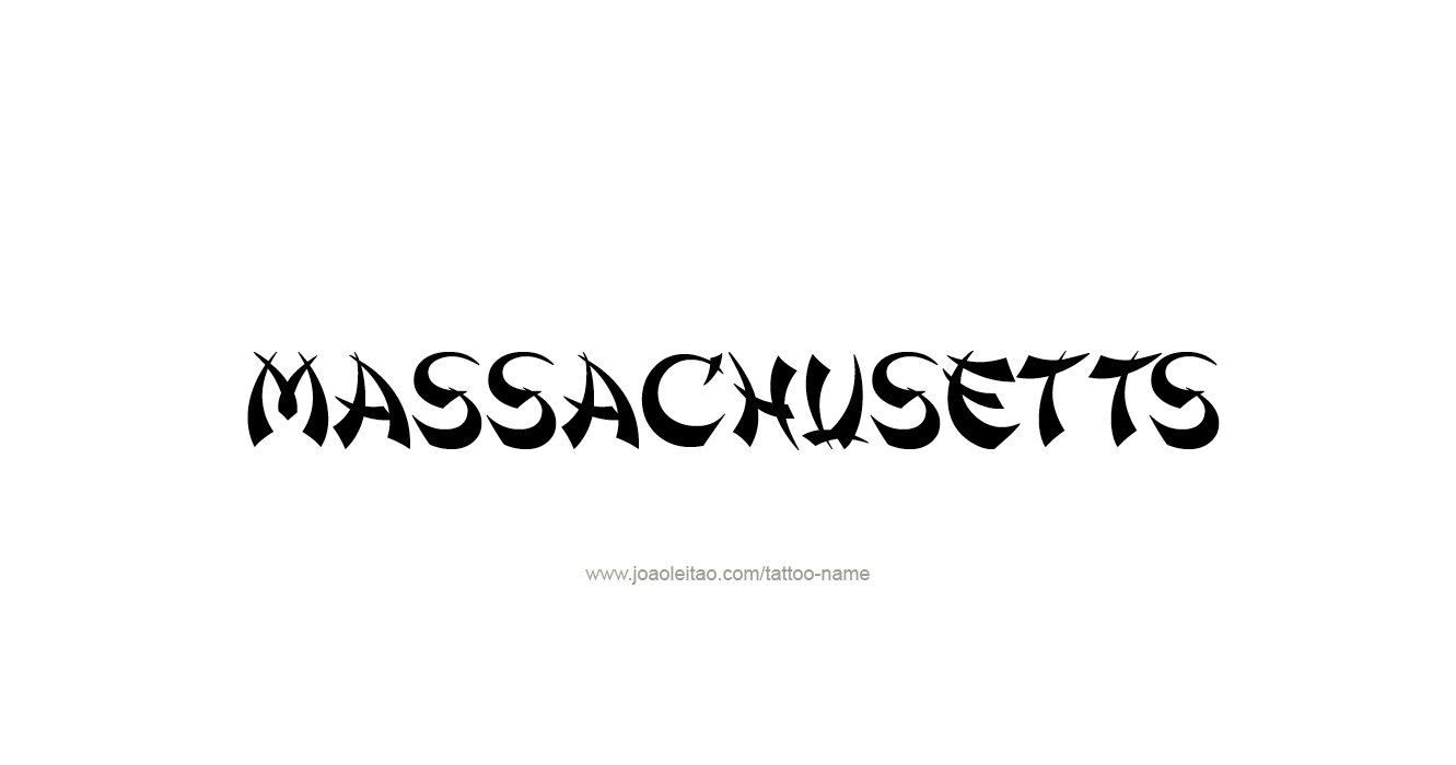 Tattoo Design USA State Name Massachusetts