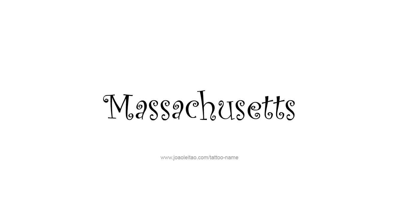 Tattoo Design USA State Name Massachusetts