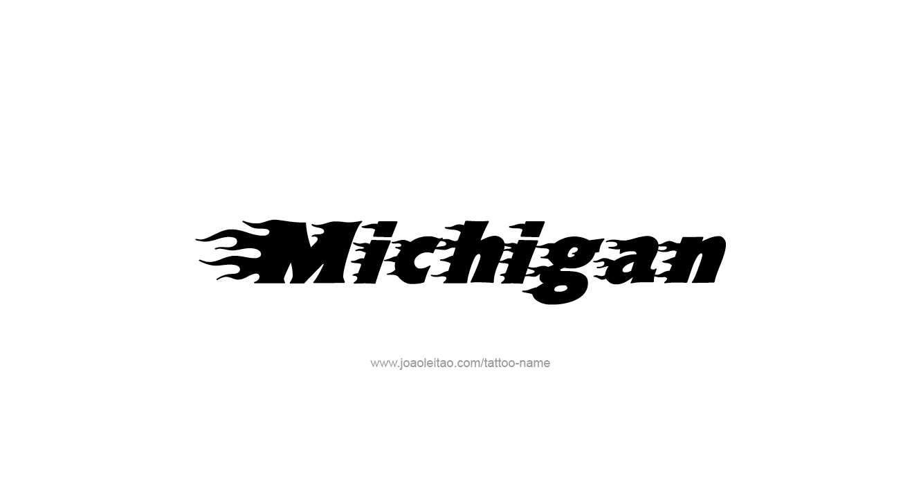 Tattoo Design USA State Name Michigan