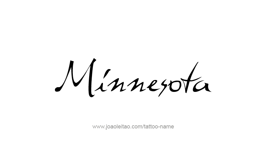 Tattoo Design USA State Name Minnesota