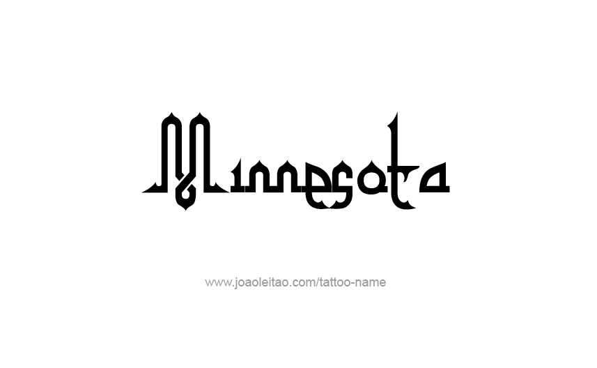 Tattoo Design USA State Name Minnesota