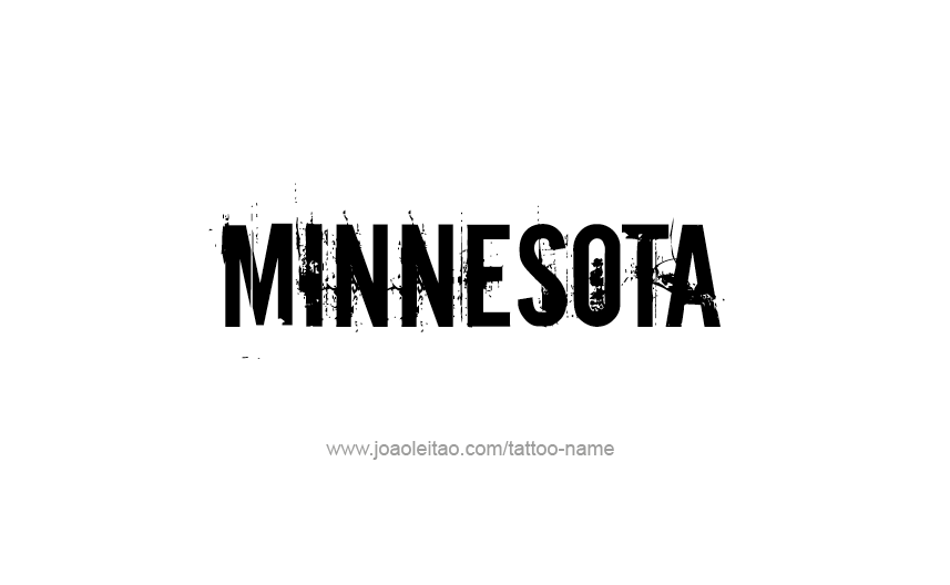 Tattoo Design USA State Name Minnesota