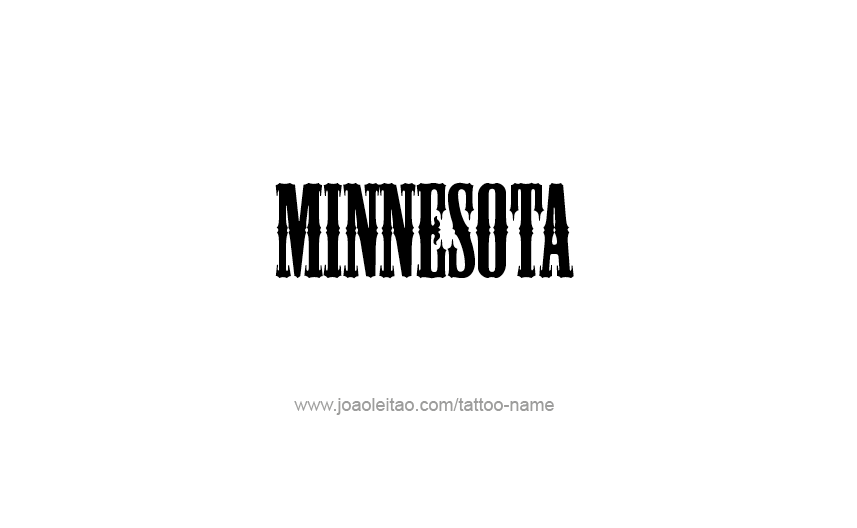 Tattoo Design USA State Name Minnesota