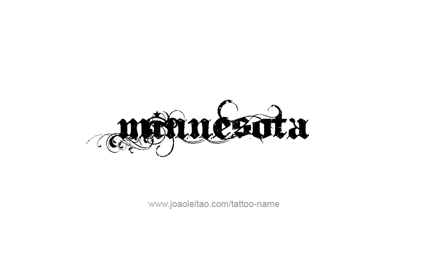 Tattoo Design USA State Name Minnesota