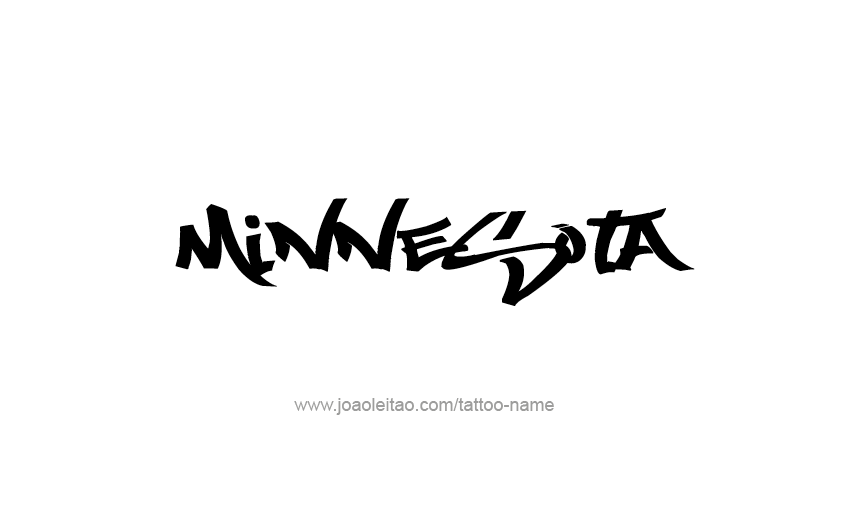 Tattoo Design USA State Name Minnesota