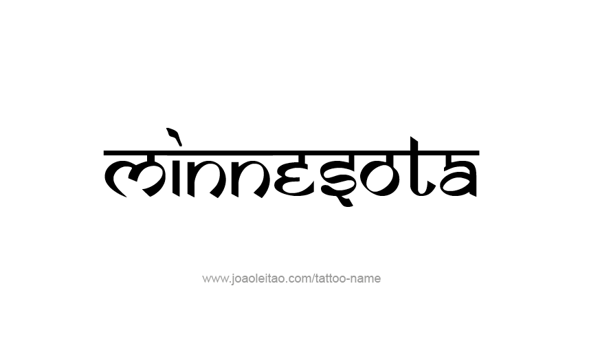 Tattoo Design USA State Name Minnesota