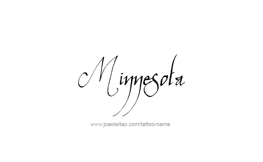 Tattoo Design USA State Name Minnesota