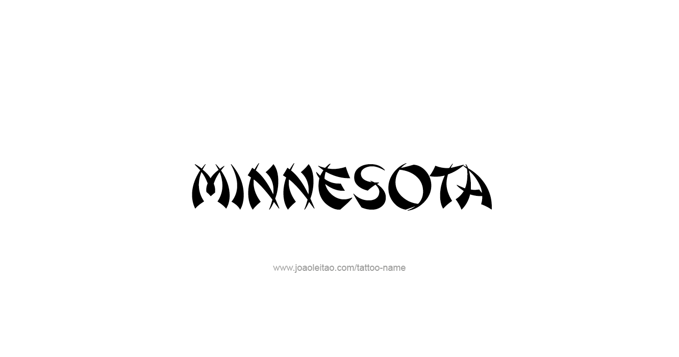 Tattoo Design USA State Name Minnesota