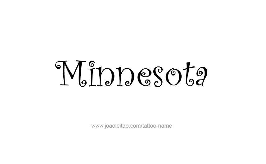 Tattoo Design USA State Name Minnesota