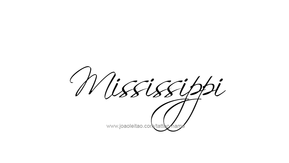 Tattoo Design USA State Name Mississippi