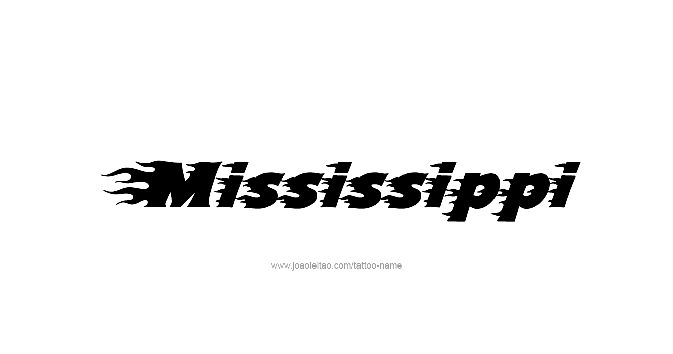 Tattoo Design USA State Name Mississippi