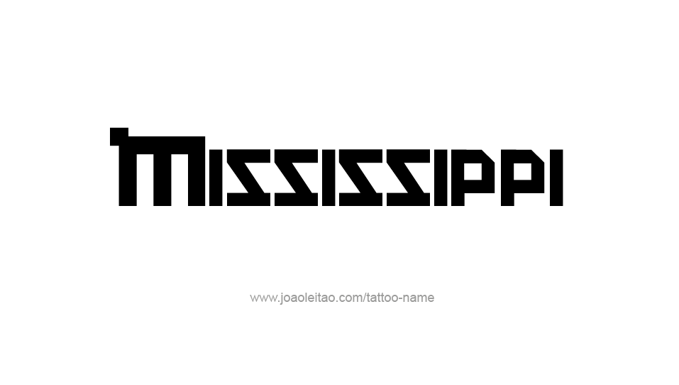 Tattoo Design USA State Name Mississippi