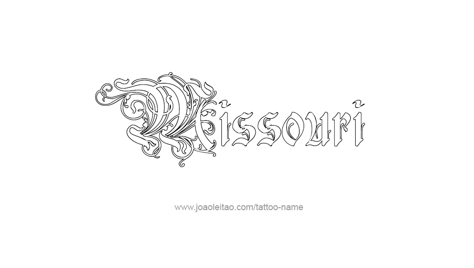 Tattoo Design USA State Name Missouri