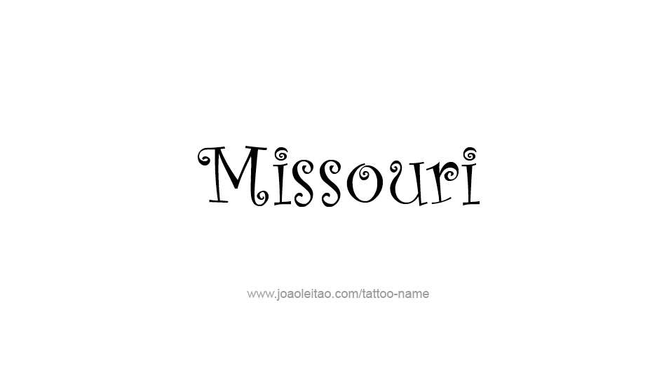 Tattoo Design USA State Name Missouri