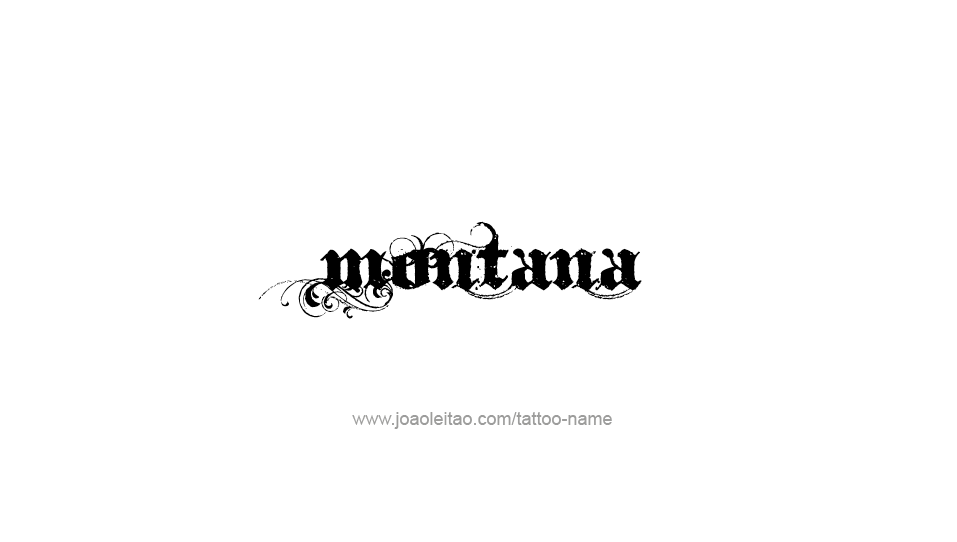 Tattoo Design USA State Name Montana