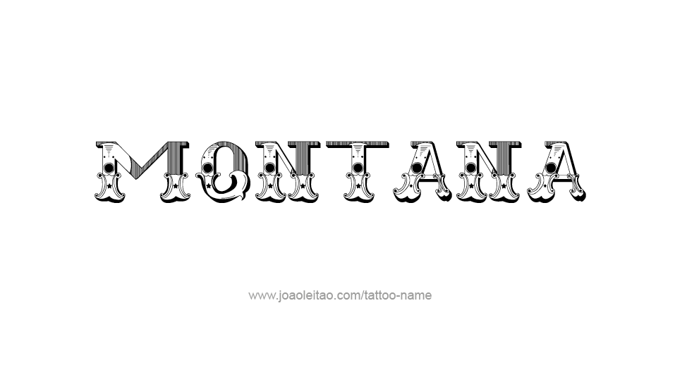 Tattoo Design USA State Name Montana