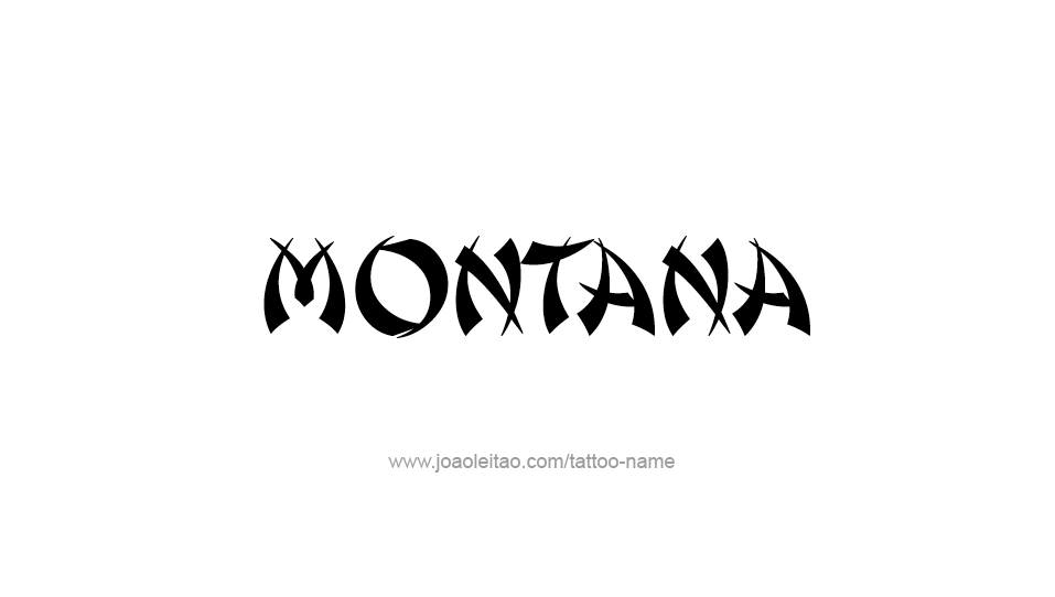 Tattoo Design USA State Name Montana