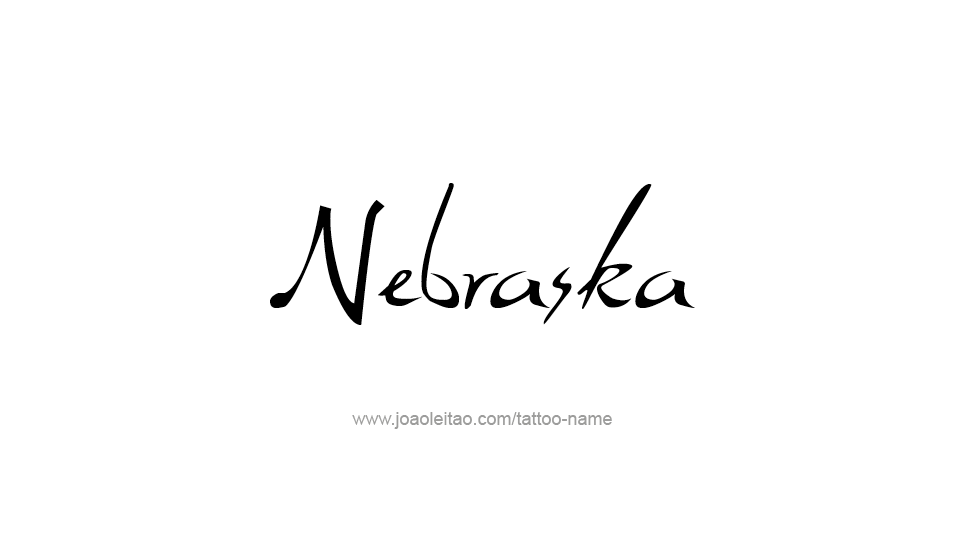 Tattoo Design USA State Name Nebraska