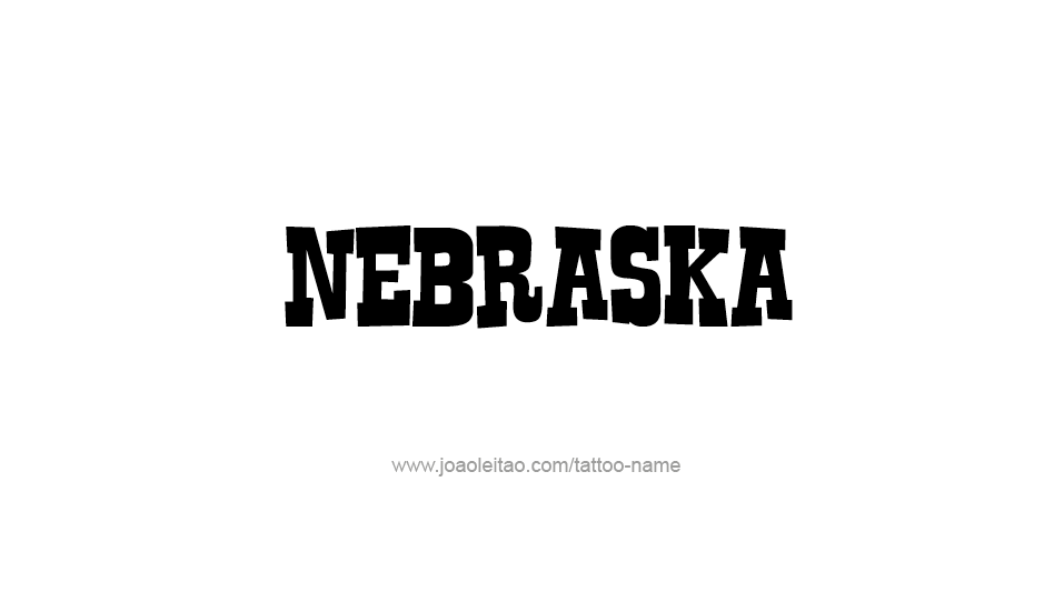 Tattoo Design USA State Name Nebraska