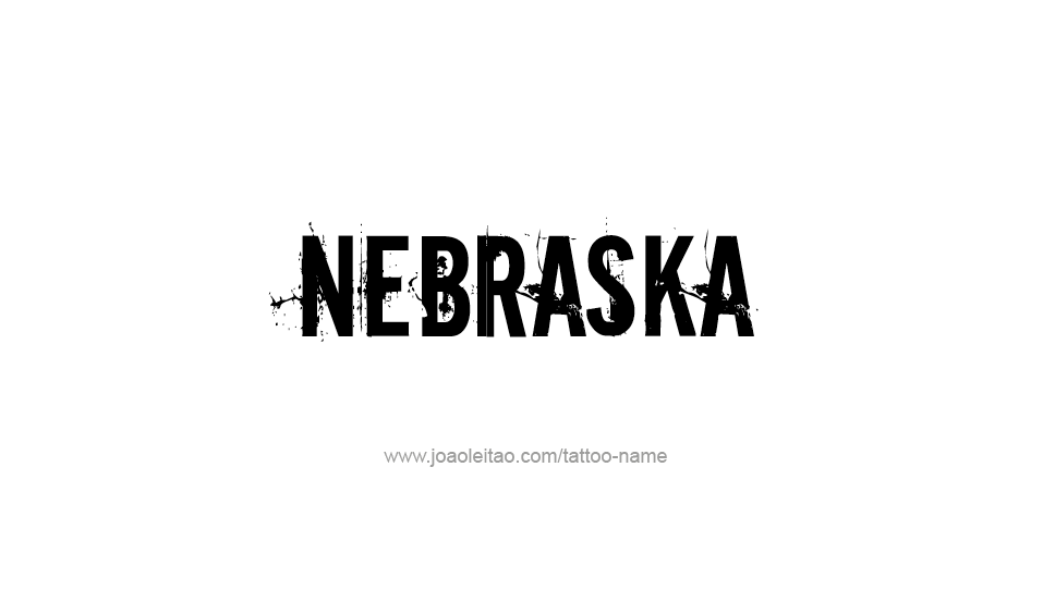 Tattoo Design USA State Name Nebraska