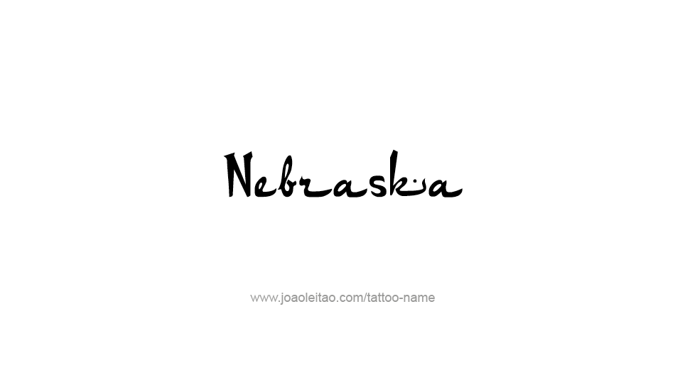 Tattoo Design USA State Name Nebraska