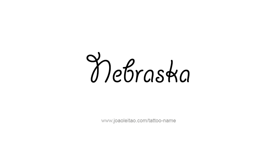 Tattoo Design USA State Name Nebraska