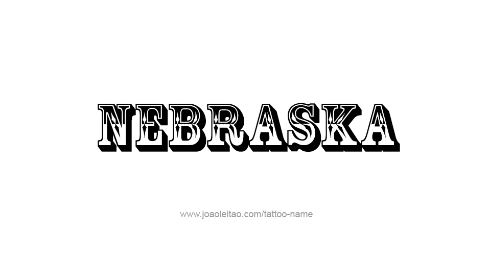 Tattoo Design USA State Name Nebraska