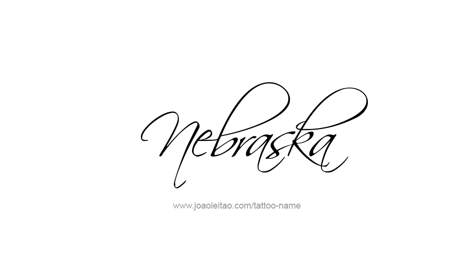 Tattoo Design USA State Name Nebraska