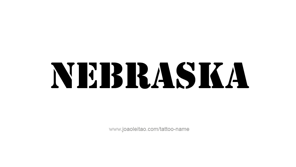 Tattoo Design USA State Name Nebraska