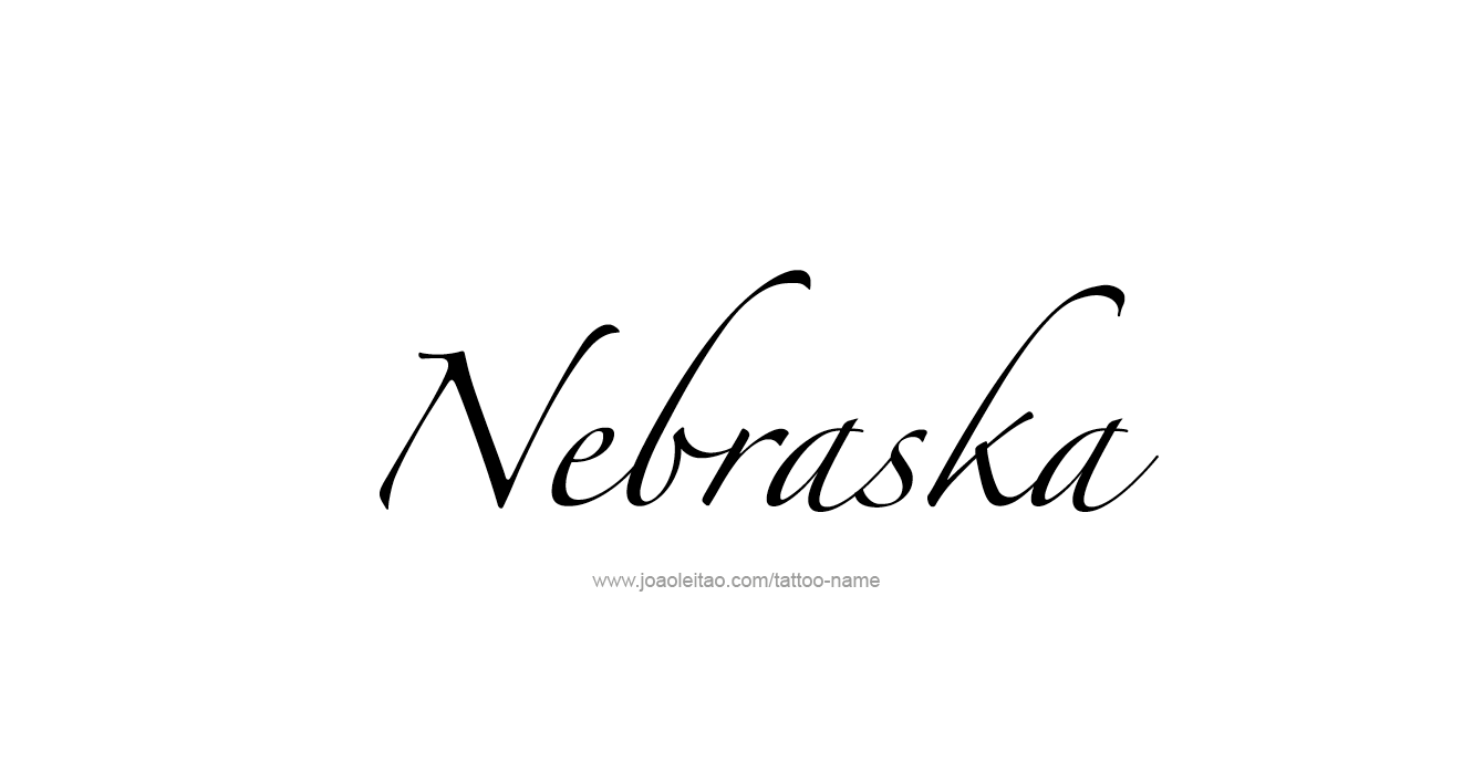 Tattoo Design USA State Name Nebraska