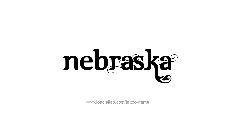 Tattoo Design USA State Name Nebraska