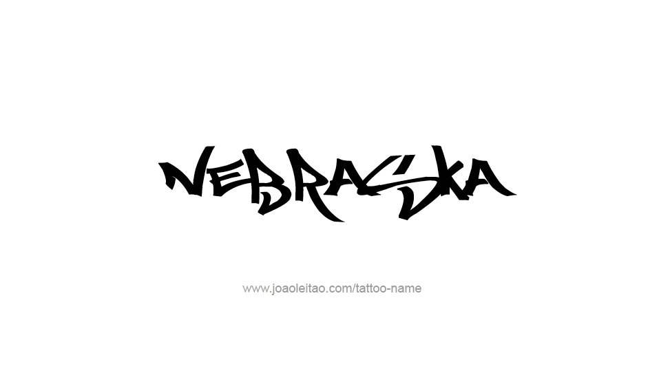 Tattoo Design USA State Name Nebraska