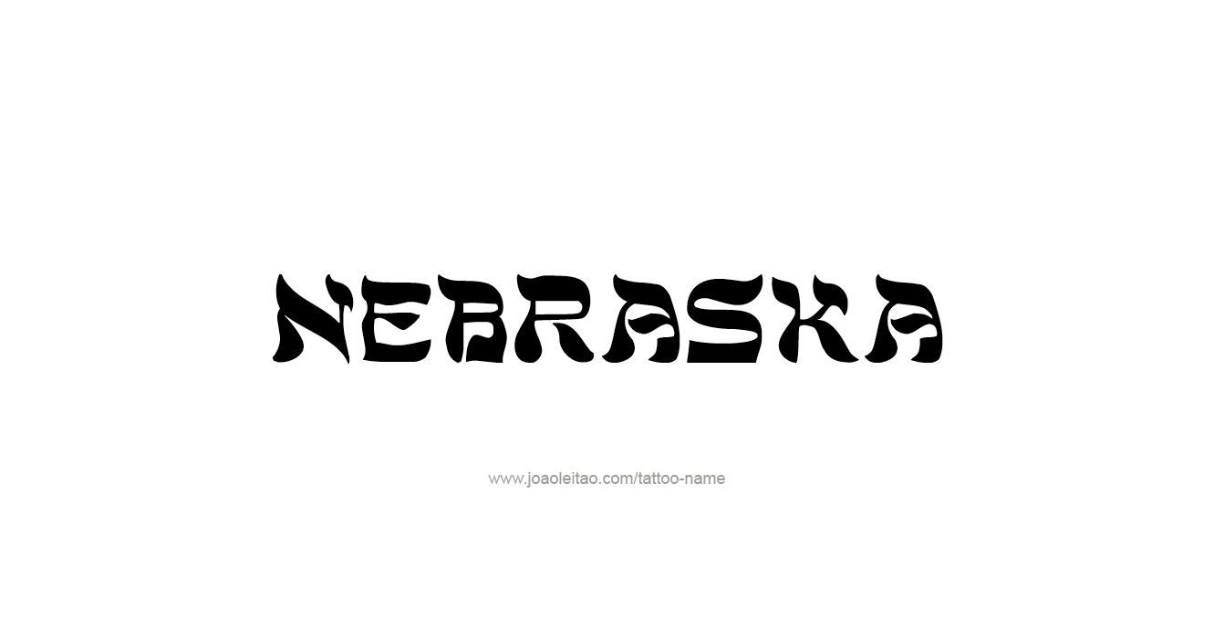 Tattoo Design USA State Name Nebraska