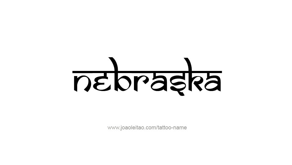 Tattoo Design USA State Name Nebraska