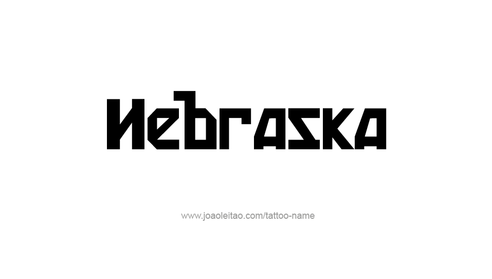 Tattoo Design USA State Name Nebraska