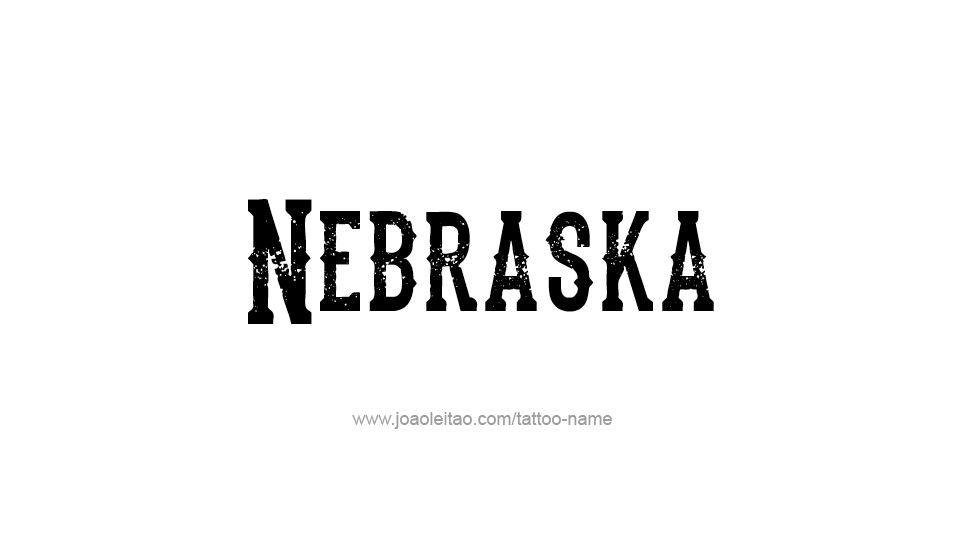 Tattoo Design USA State Name Nebraska